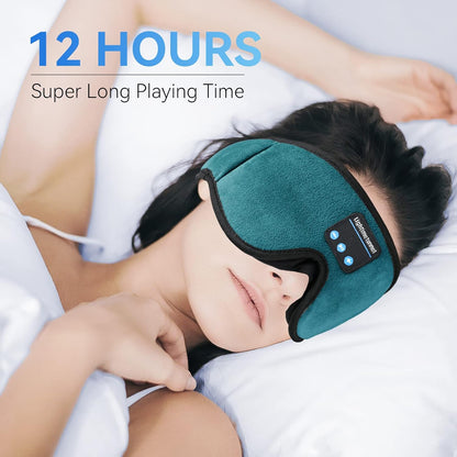 Sleep Headphones, Bluetooth 5.0 Wireless 3D Eye Mask, Lightimetunnel Washable Sleeping Headphones for Side Sleepers With Adjustable Ultra Thin Stereo Speakers Microphone Hands Free for Insomnia Travel