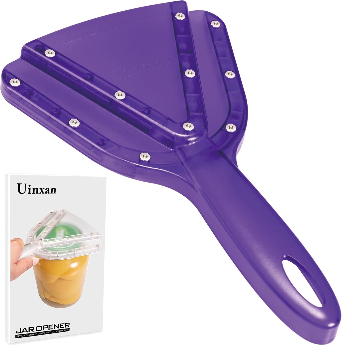 Uinxan Patented Jar Opener, Ideal for Weak Hands & Seniors with Arthritis | Effortlessly Opens 0.2"-5.3" Stubborn Lids & Screw Bottle Caps, Handheld Manual, Durable 304 Stainless Steel (Blue)