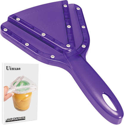 Uinxan Patented Jar Opener, Ideal for Weak Hands & Seniors with Arthritis | Effortlessly Opens 0.2"-5.3" Stubborn Lids & Screw Bottle Caps, Handheld Manual, Durable 304 Stainless Steel (Blue)