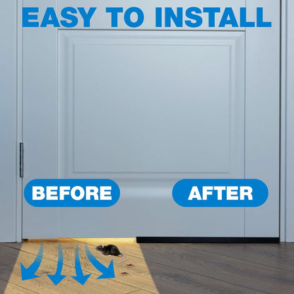 FoldTier 1 Pcs 1-3/4 x 32 Under Door Sweep for Exterior & Interior Doors Adjustable Double Bubble Draft Stopper for Door Bottom, Energy Efficient Slide to Install Blocks Dust/Insects/Noise(White)
