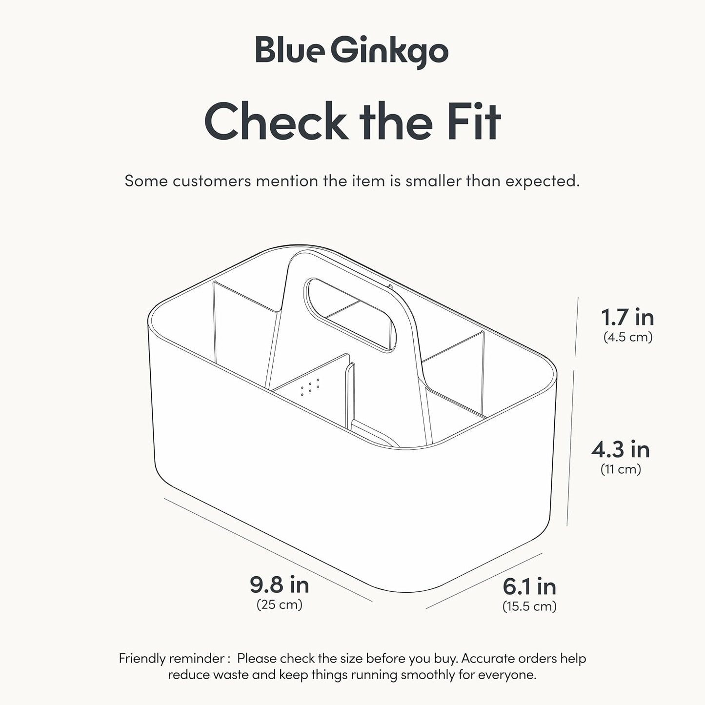 BLUE GINKGO Stackable Organizer Caddy, Rectangle, White, Made in Korea | Portable. Adjustable. Home, Office & School Storage.