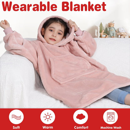 Wearable Blanket Sweatshirt Gifts for Women and Men, Warm and Cozy Giant Blanket Hoodie, Thick Flannel Blanket with Sleeves and Giant Pocket - Dark Gray
