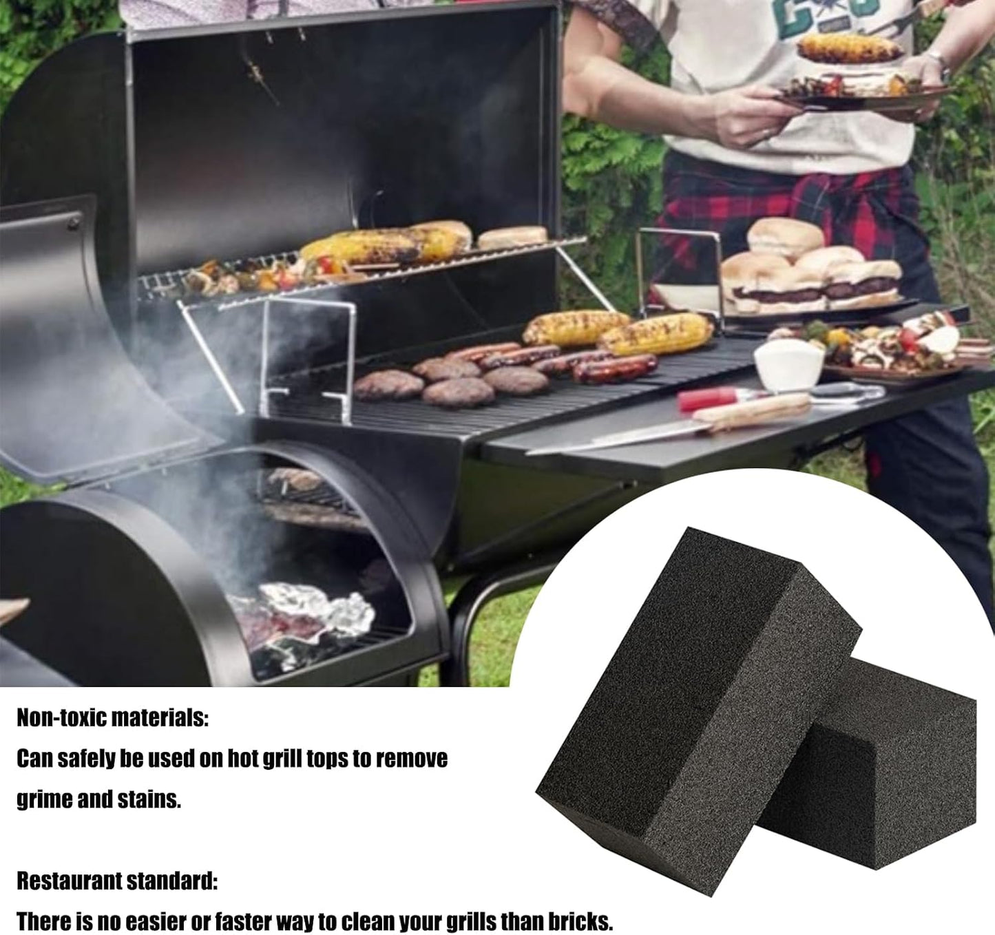 4 Pack Grill Cleaner Brick for Outdoor&Restaurant. Heavy Duty Grill Cleaning Brick. Pumice Stone Cleaner Tool Grill Brick for Cleaning Flat Top Grills Griddles Effectively Without Harsh Chemicals