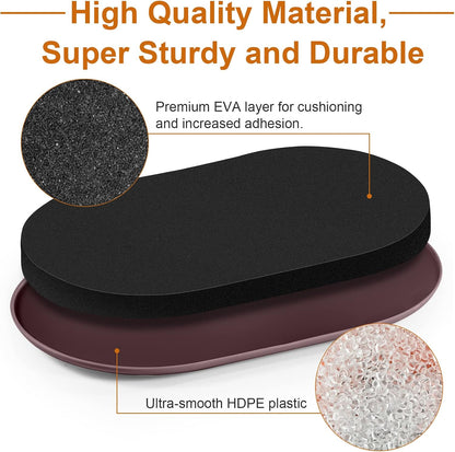 4PCS Large Furniture Sliders for Carpet and Hardwood Floors,9 1/2" x 5 3/4" | Reusable Furniture Moving Pad,Premium Furniture Movers Sliders, Oval Heavy Duty Sliders, Move Easily Protect Your Floor,Beige