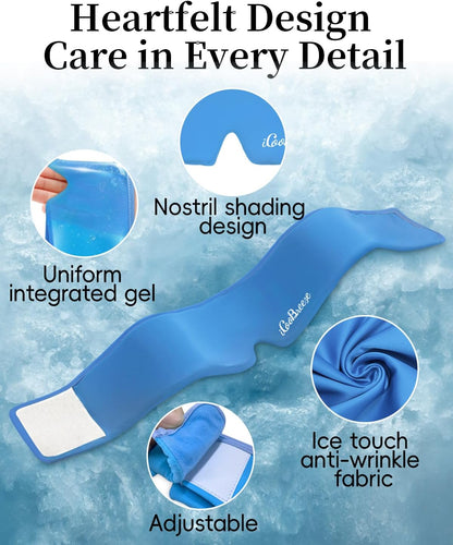 Cooling Eye Mask for Puffy Eyes, FSA Eligible HSA, Headache and Migraine Relief Gel Eye Mask, for Headache, Puffiness, Eye Strain, Reusable Face Ice Pack for Post-Surgery Care, Deep Blue