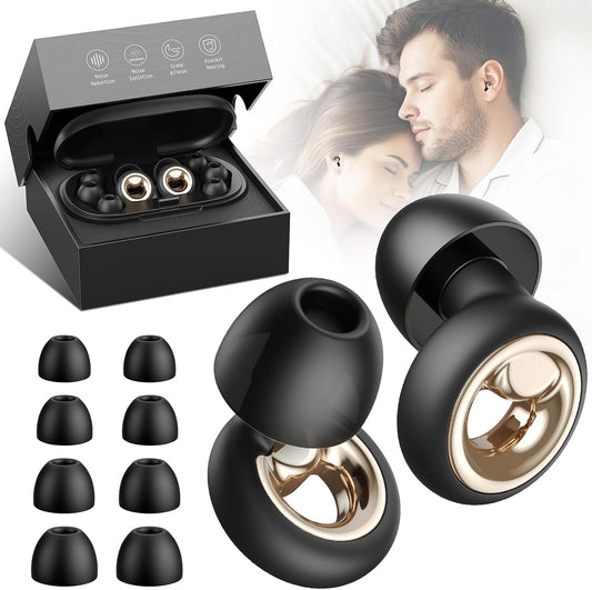 Ear Plugs for Sleeping, 45dB Silicone Ear Plugs for Noise Cancelling, Earplugs for Snoring, Concert & Shooting with 8 Eartips, Silicone Hearing Protection for Work, Travel(Graphite)