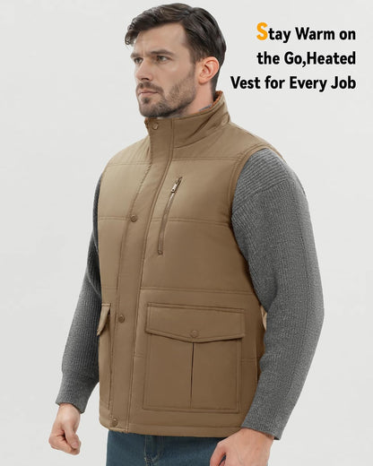 Wulcea Graphene Heated Vest Fleece For Men 7.4V Fast Charge Large Capacity Battery