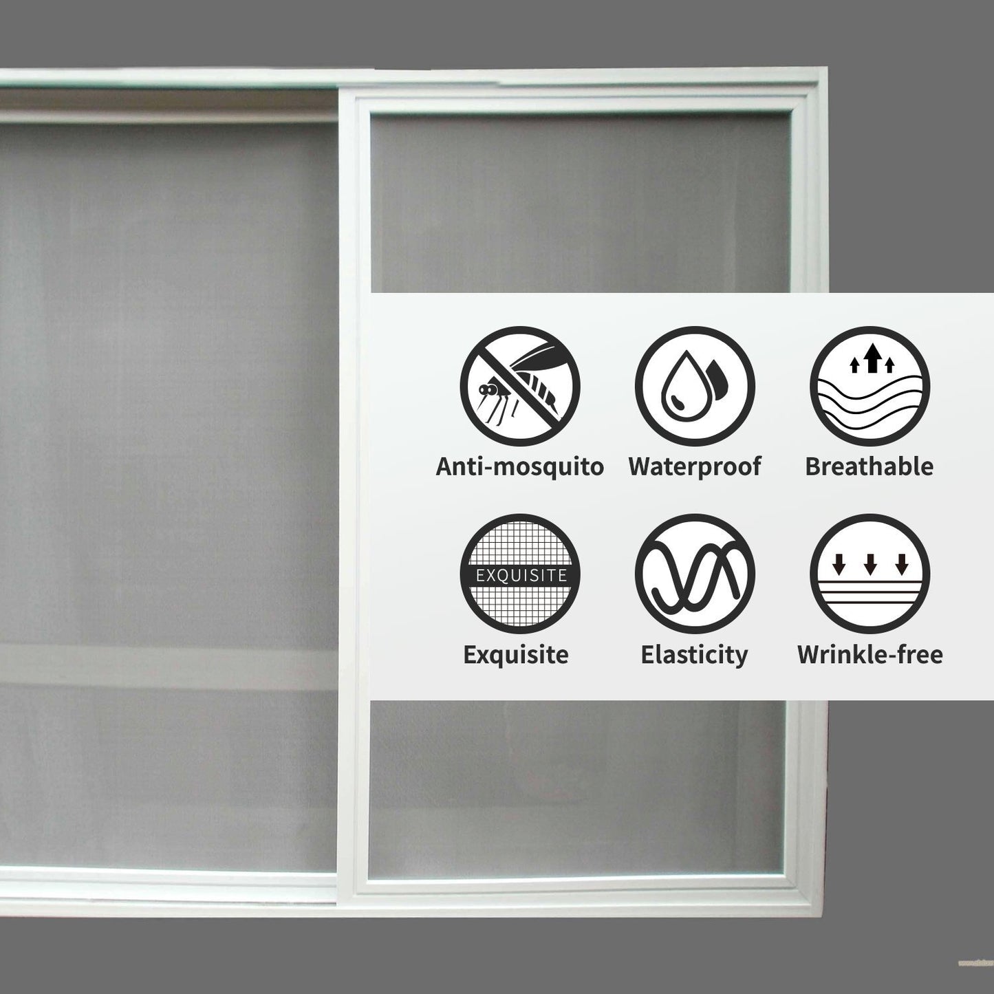 Holikme Window Screen Repair Tape, Door Window Fly Lanai Screen Repair kit Patch Tape Strong Adhesive Long Lasting Fiberglass Covering Wire Mesh Repair Tape Seal for Repair Holes Tears 2"W×80"L, Grey