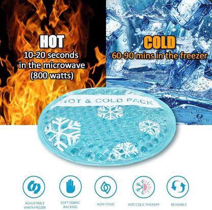 OLESILK Small Round Gel Beads Ice Packs with Cloth Backing, 6 Packs