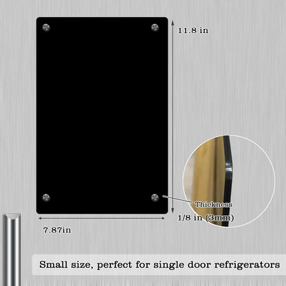 JonXon 8"x12" Acrylic Magnetic Dry Erase Board for Fridge, Clear Acrylic Magnet Calendar for Refrigerator,Includes 6 Dry Erase Markers(Clear Blank)
