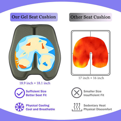 Soft Thin Gel Seat Cushion with 1 Inch Gel - Sciatica Relief