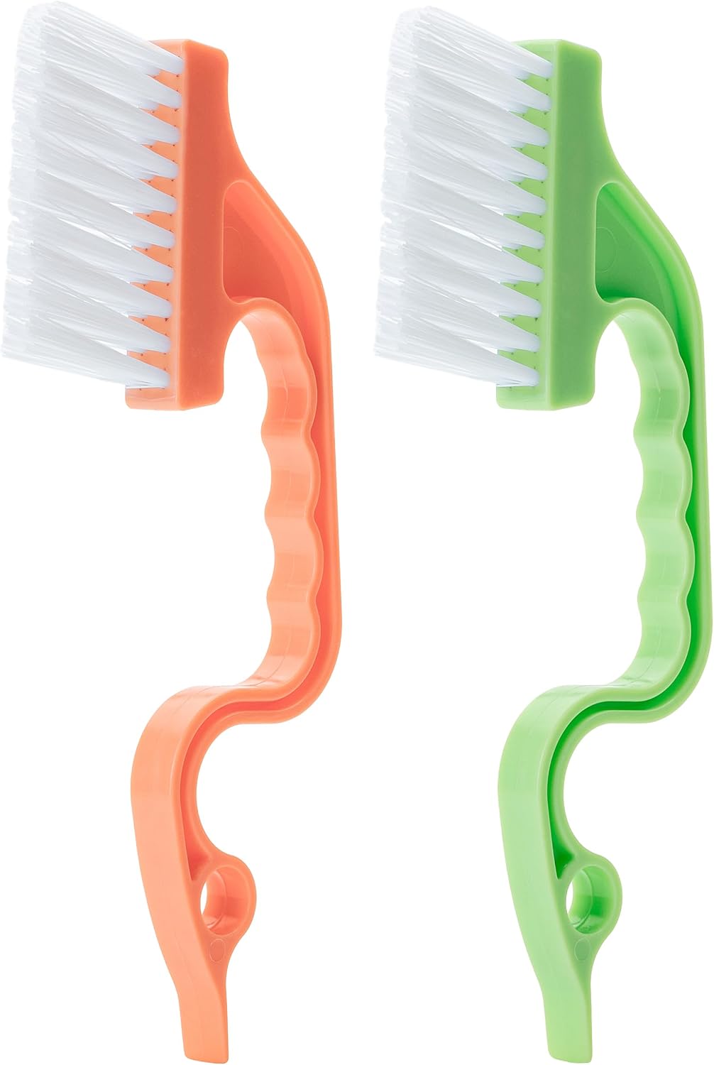 Slick- Window Track Cleaning Brush, 2 Pack, Yellow/Purple Ergonomic Handle, Built-in Scraper, Multipurpose, Window Track Cleaning Tools