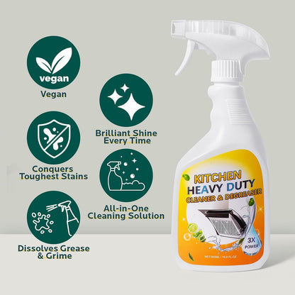 Degreaser Cleaner Heavy Duty Spray: Foaming Kitchen Spray for Cookware | Cuts Through Baked-On Grease on Ovens Stove Tops Grills - Clean Up Kitchen Oil Stains Spray for Multi-Surface Countertop