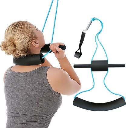 Portable Cervical Neck Traction Device Over Door for Home Use - Neck Stretcher Strap for Spinal Decompression, Pain Relief & Physical Therapy - Restore Natural Neck Curve & Alignment