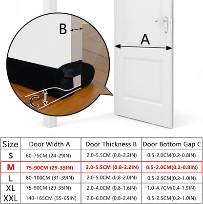 BKSAI Door Draft Stopper for Doors 29-35" No Adhesive Draft Stopper for Bottom of Door Draught Excluder Under Door Wind Blocker Reduce Noise Draught Excluder Sweep Sound Proof(Black) | No Adhesive, For Bottom of Door, Wind Blocker, Reduce Noise, Sound
