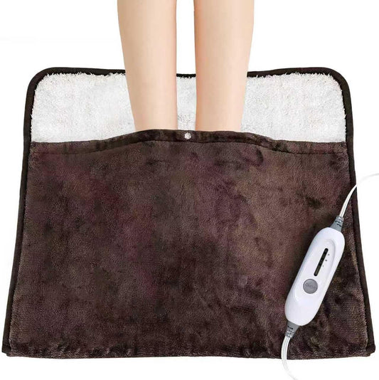 WarmMist Heated Foot Warmers, 22"×20" Electric Foot Heating Pad, Ultra Soft | ETL&FCC Certified, Flannel-Sherpa, 3 Heat Levels 2H Auto Off, Feet Warmers for Women Men, for Bed Under Desk&Office, Gifts