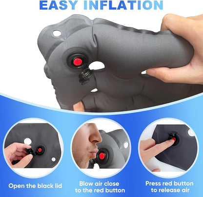 2-Pack Inflatable Waffle Cushion for Pressure Relief, Wheelchair Cushion for Pressure Redistribution, Portable Air Seat Cushions for Office Chair Car Seat, Breathable Seat Pad, Includes 1 Air Pumps