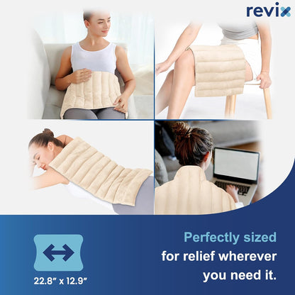 REVIX Extra Large Microwavable Heating Pad for Back, Heating Wrap, Purple