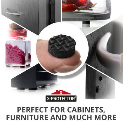 Cabinet Door Bumpers X-Protector 100 PCS – Small Felt Pads 3/8” (Brown) | Ideal Felt Bumpers – Self-Adhesive Thick Felt Dots – Bumper Pads to Protect Glass & Other Surfaces!