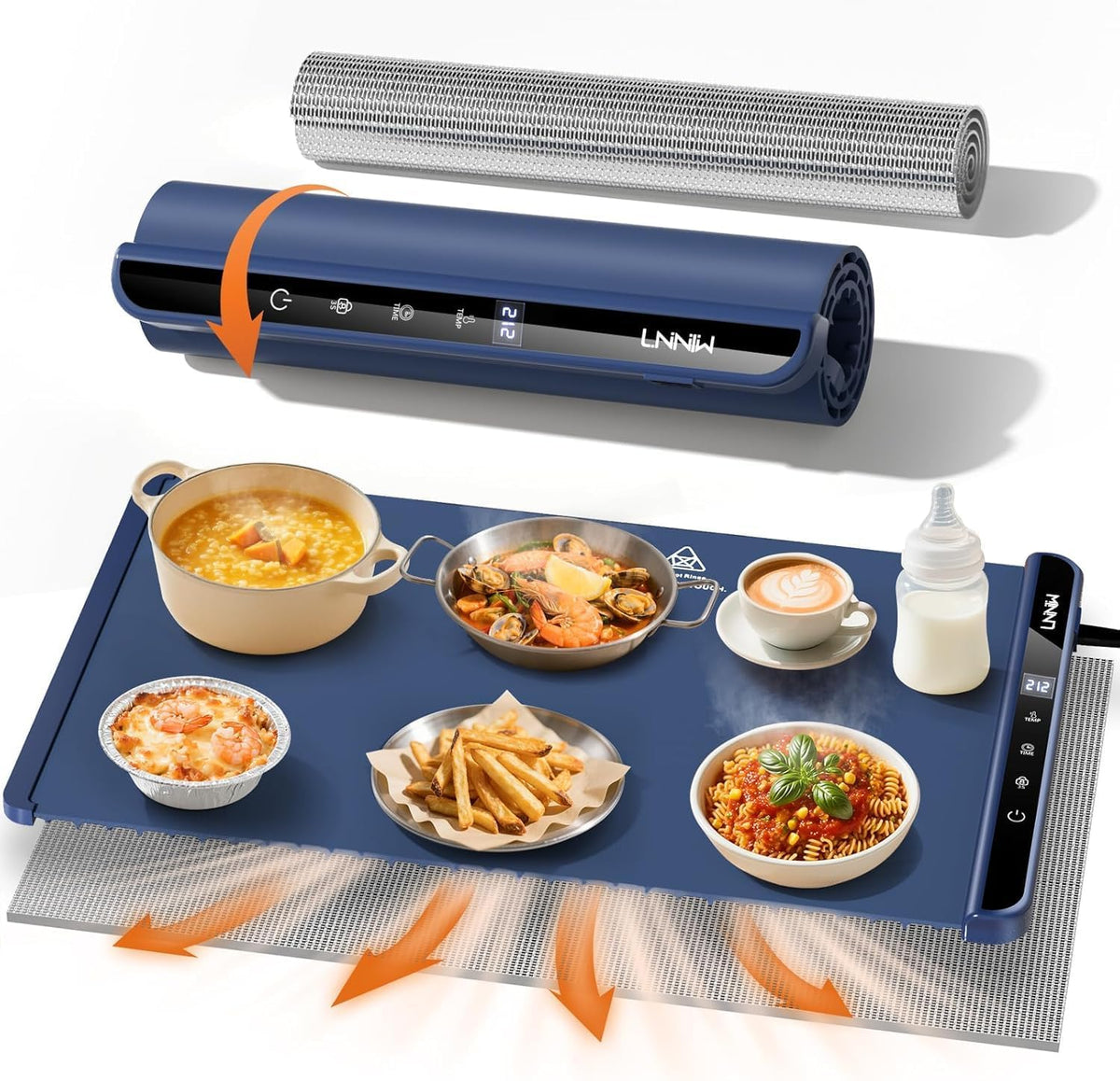 Warming Mat for Food, 26x15 Inch, Off White, Fast Heat, Child Lock