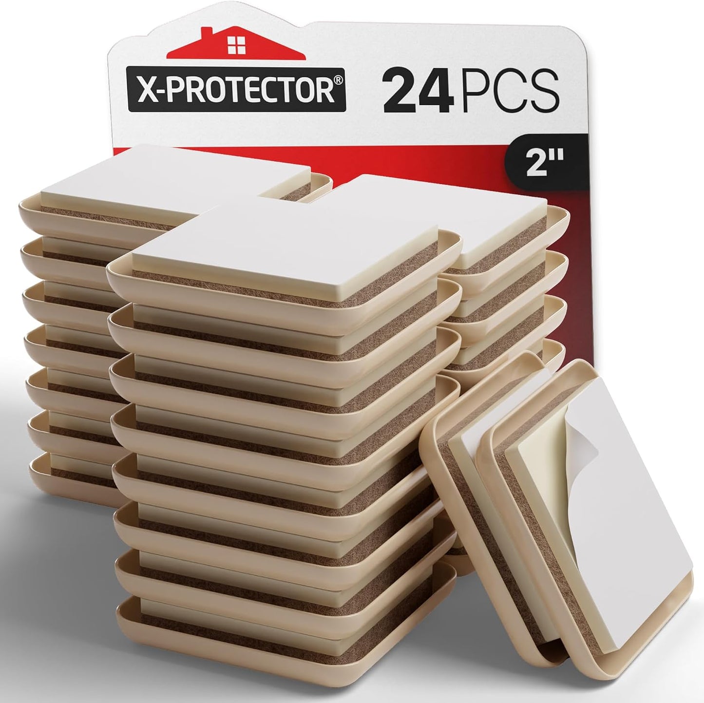 X-Protector Furniture Sliders for Carpet & Furniture Lifter Tool Set | 4 PCS 3 1/2" Sliders for Furniture with Foldable Furniture Jack. Move Your Furniture Easily with Furniture Movers for Carpets
