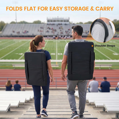25in 5.12" Extra Thick&Wide Heated Stadium Seat for Bleachers | Sofa Style Design Thick Bleacher Chair With Back and Comfy Cushion, 6 Reclining Positions, 3 Heat Levels (NO Battery)