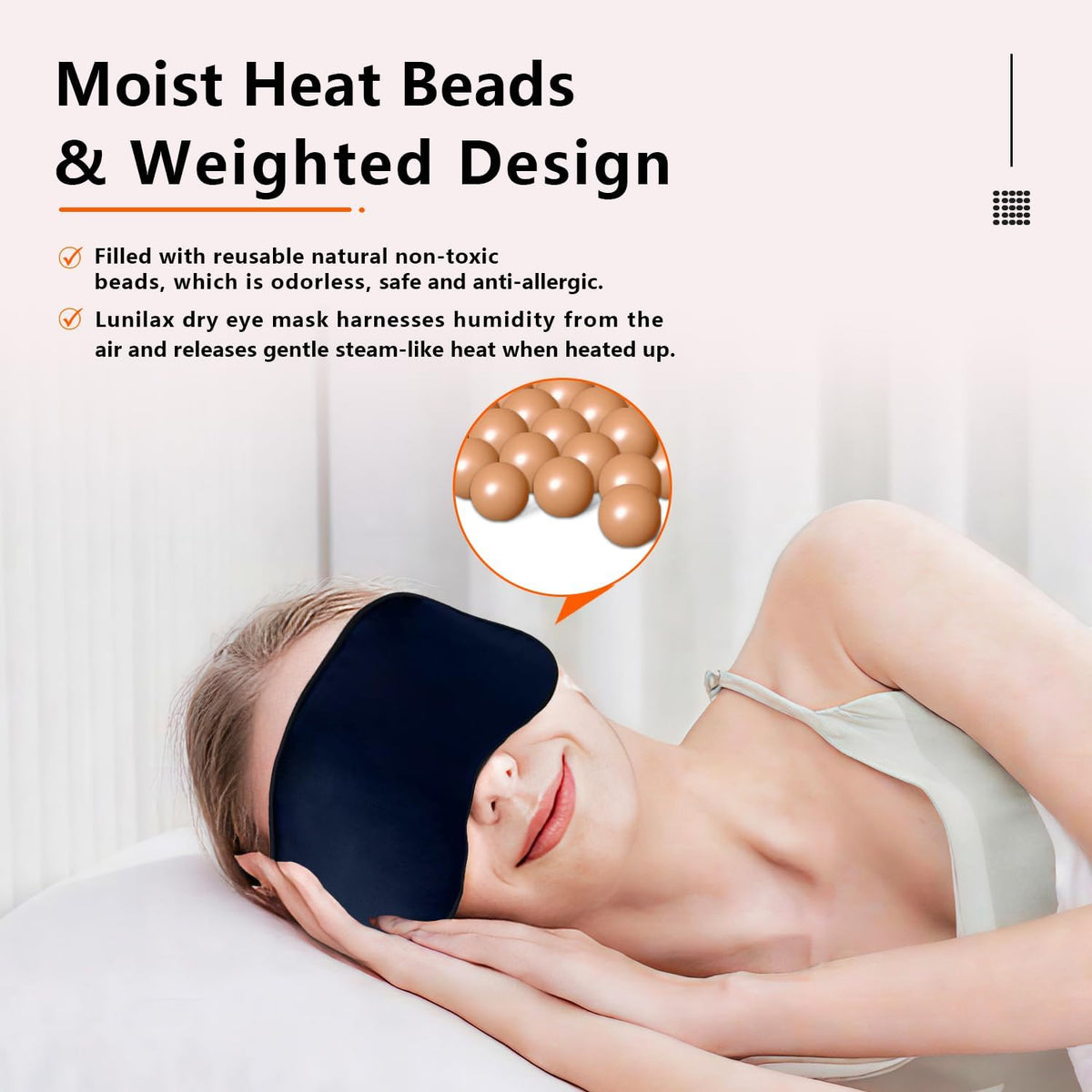 Natural Microwave Heated Eye Mask for Stye Eye Treatment -Moist Heat Warm Compress for Eyes -Premium Silk Eye Mask for Dry Eyes, Sinus, MGD-10 min Heat Therapy -Washable Cover & Adjustable Strap