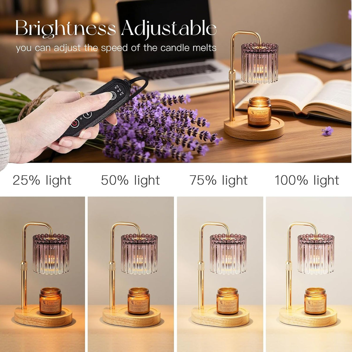 Candeldo Candle Warmer Lamp with Timer: Black Wax Melt Warmer