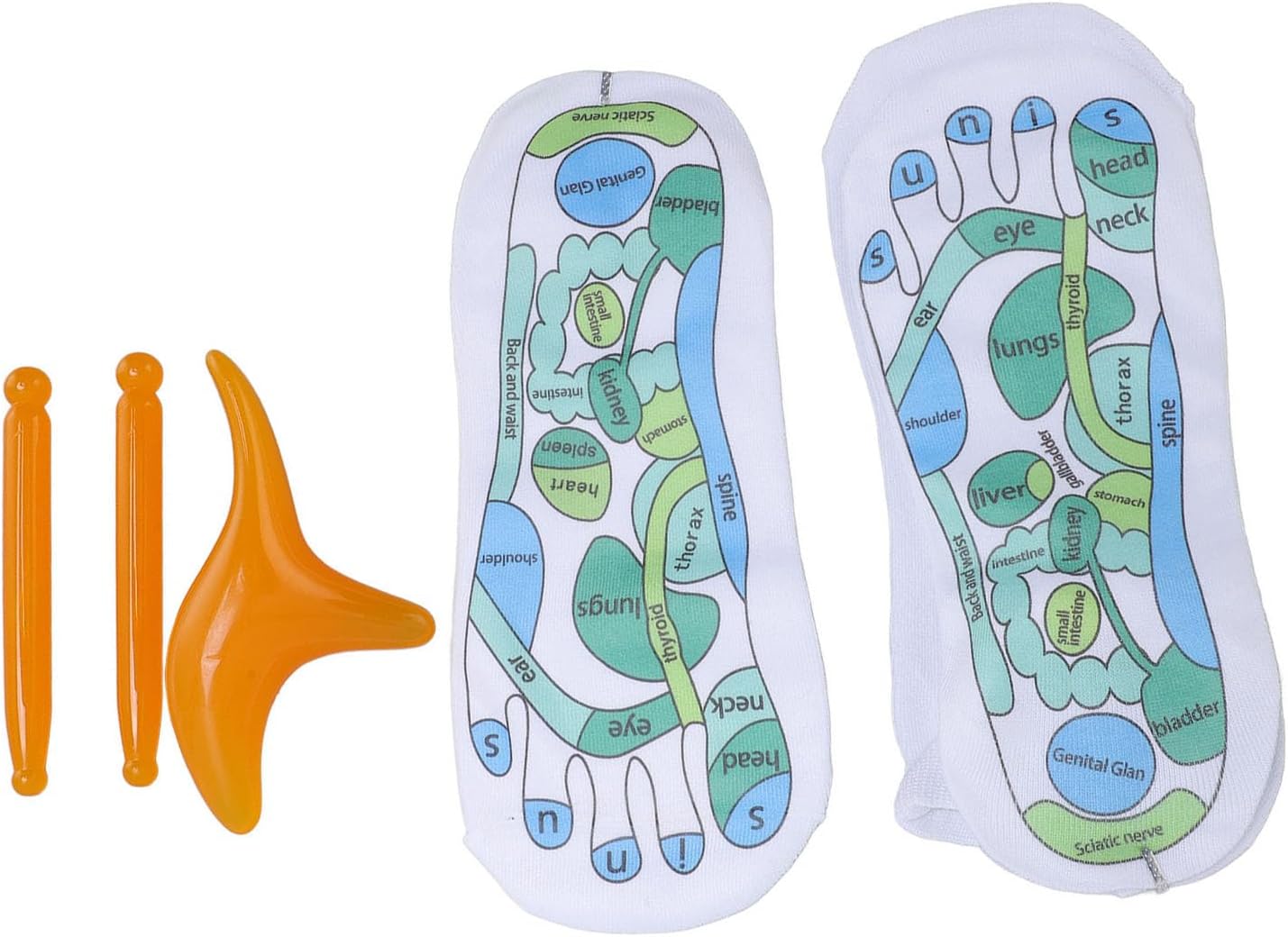 2 Pairs Socks,High Elastic Cotton Soft Anti Slip Trigger Point Tool Set Unisex Design Breathable Comfort Fitness Recovery Massage Sticks Foot Care Bundle Home Travel
