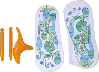 2 Pairs Socks,High Elastic Cotton Soft Anti Slip Trigger Point Tool Set Unisex Design Breathable Comfort Fitness Recovery Massage Sticks Foot Care Bundle Home Travel
