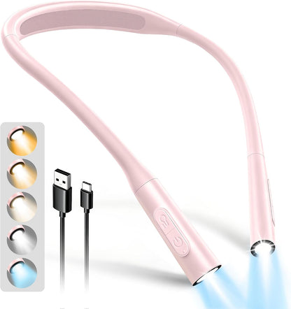Glocusent Neck Book Light, Rechargeable Neck Lights for Crafts Reading