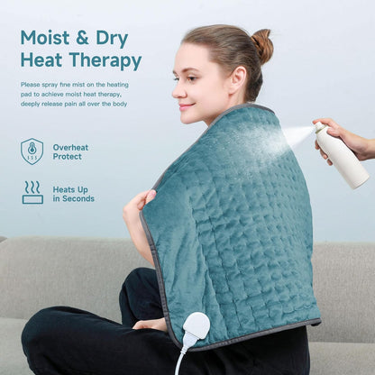 NBKLS Heating Pads for Back Neck Shoulder Pain, Electric Heating Pad Auto Shut Off, Fast Heat, Large Heating Pad Christmas Gift for Women Men, Birthday Gifts for Mom Dad (Blue)