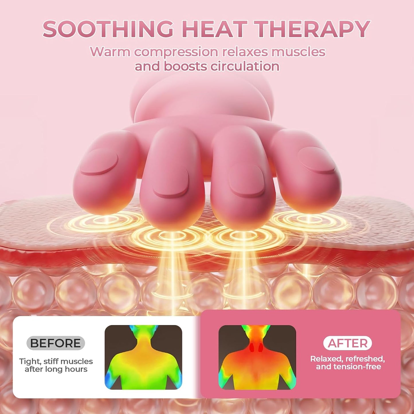 Vinid Bionic Neck and Shoulder Massager with Heat, 4D Kneading Massage, Simulated Human Hand Design for Pain Relief and Muscle Relax, Neck Massager Pillow Ideal for Valentines Gift, Green