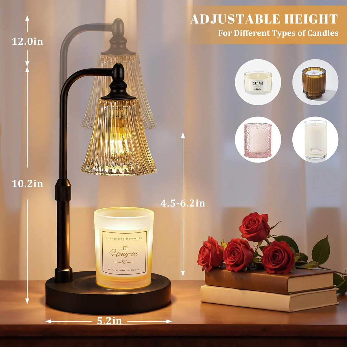 Hong-in Candle Warmer Lamp with Timer,Birthday Gifts for Women Mom Sister