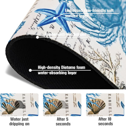 Sink Faucet Absorbing Mat, 2 Pack Drying Mat Around Faucet Sink Splash Guard Behind Faucet Sinkmat For Kitchen Bathroom Island Rv 24 * 5.5 Inch (60 * 14 cm)