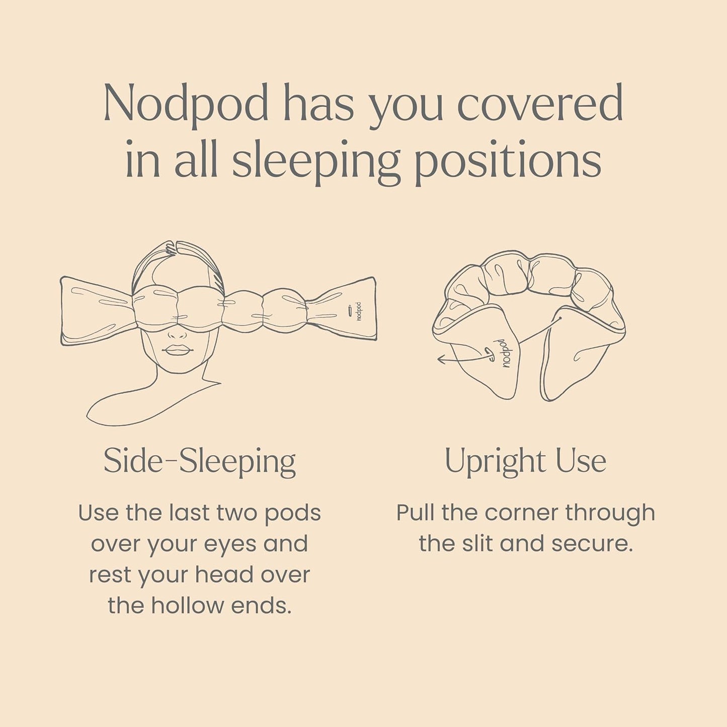 Nodpod Mineralized Silk Gentle Pressure Sleep Mask - Strap-Free, Light-Blocking Design for Sleep, Travel & Relaxation - Weighted Eye Pillow, Machine Washable (Willow)