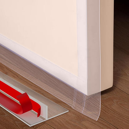 Benory T-Shaped Silicone Door Weather Stripping, Clear, 1.38" W x 20 ft | T-shaped design helps the seal stay in place on door frames while reducing drafts, energy loss, and outside noise