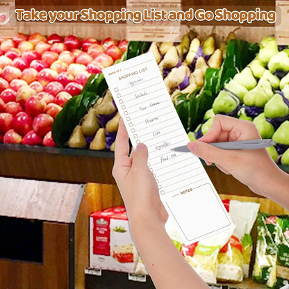 Thboxes 60 Sheets Magnetic Weekly Meal Planner for Fridge, Grocery List Pad | Tear-Off Shopping List, 7x10 In, Flower Design, Full Backing Grip, for Meal Prep, Kitchen, Families, Parents, Home Office