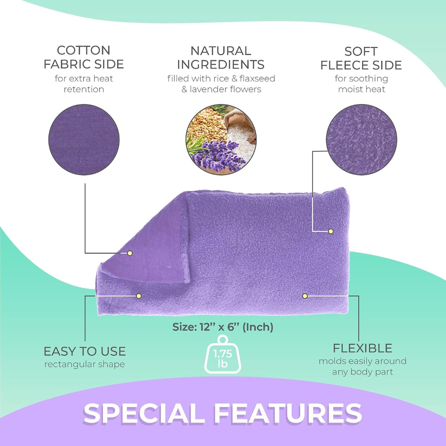 My Heating Pad Microwave Heating Pad - Moist Microwavable Heating Pads for Joints and Muscles Relief - Microwave Hot Pack Heat Pad for Cramps - Chilled or Heated Pad Therapy - Purple Unscented