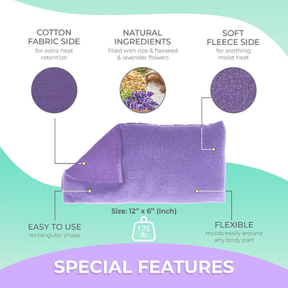 My Heating Pad Microwave Heating Pad - Moist Microwavable Heating Pads for Joints and Muscles Relief - Microwave Hot Pack Heat Pad for Cramps - Chilled or Heated Pad Therapy - Purple Unscented