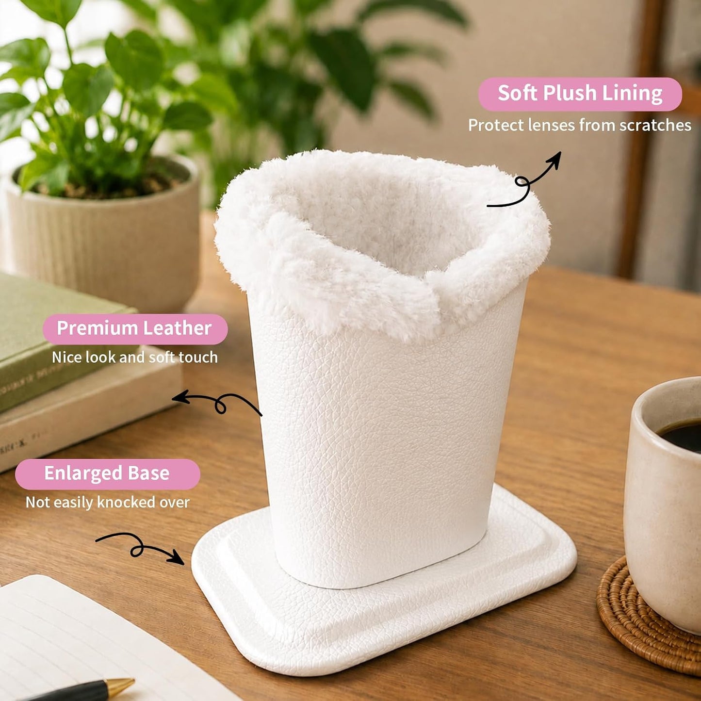 Plush Lined Eyeglasses Holder, Cute Glasses Stand for Women Kids - Colors B