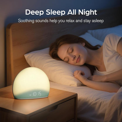 HOUSBAY Sunrise Alarm Clock with White Noise Sound Machine for Bedroom | Wake-Up Light, 5 Gentle Alarm Sounds, 20 Soothing Sleep Sounds, Dimmable Display, Phone-Free Bedside Clock- Teal