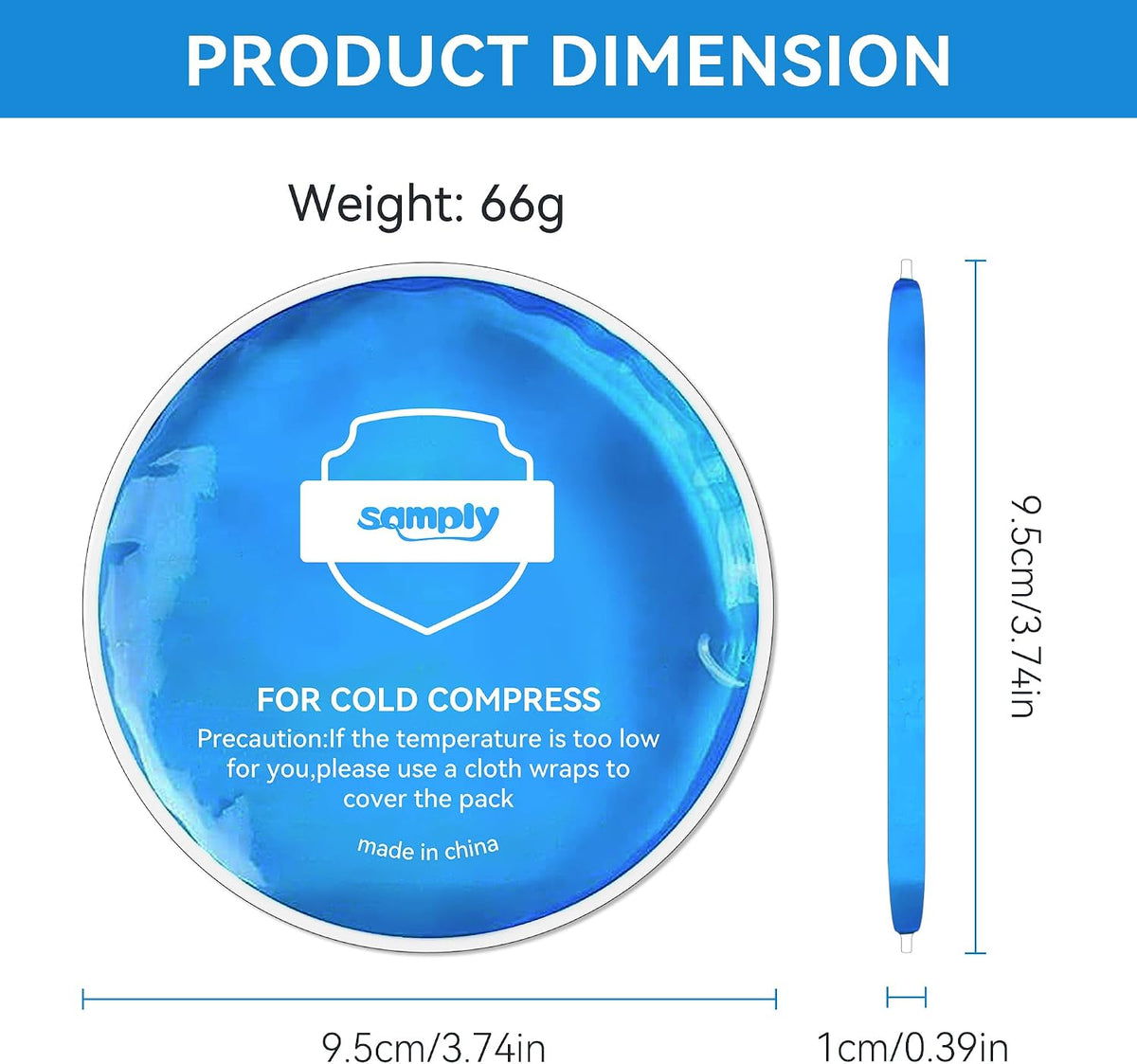 samply Small Gel Ice Packs, 5 Mini Reusable Cold Packs with 2 Covers