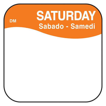 DayMark Safety Systems I132152 Day of The Week 3/4" Square Dissolvable Labels, Monday-Sunday, Label Dispenser Included (7,000 Labels)