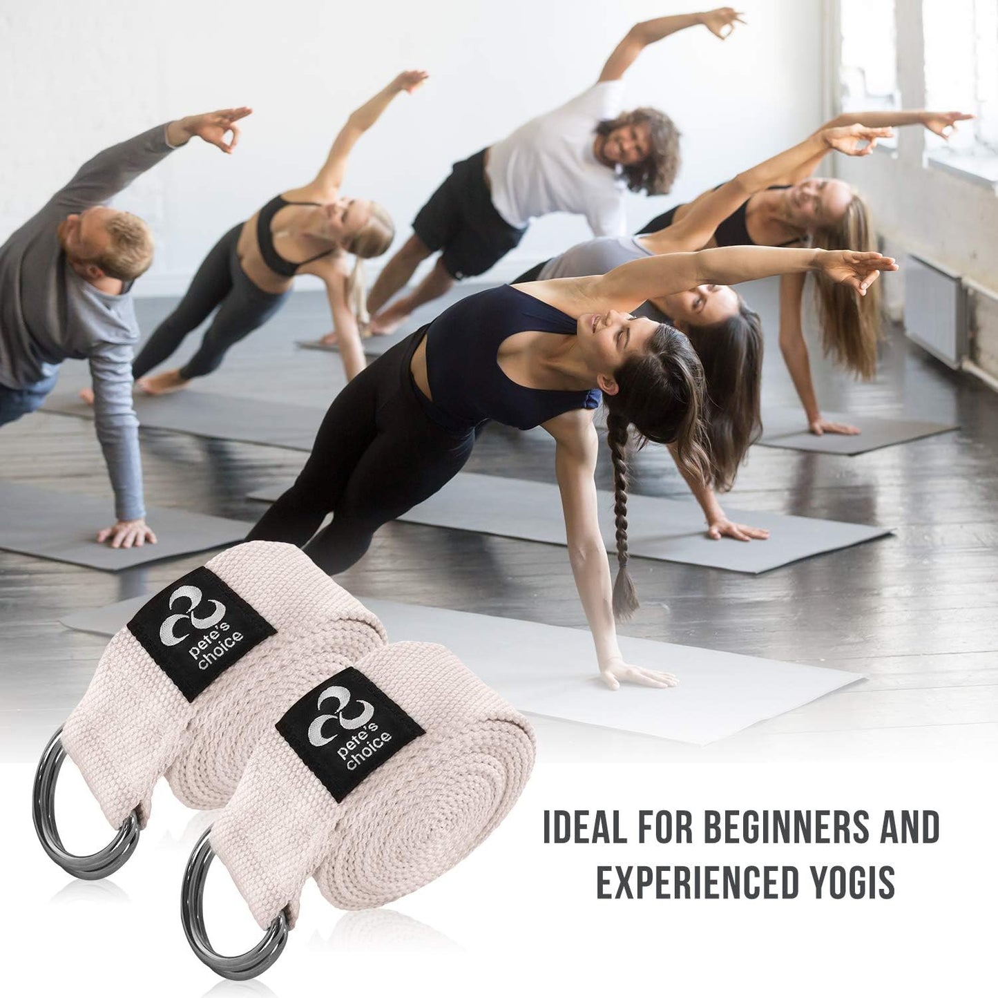 Stretching Straps and Yoga Blocks - Yoga Beginner Kit for Pilates & Gym | For Home Workouts - Hold Poses, Stretch, Improve Flexibility & Maintain Balance. BONUS Exercise Guide