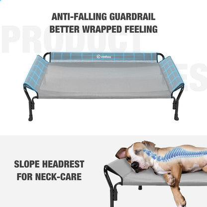 Veehoo Elevated Dog Bed with Plush Heated Pad, Raised Dog Bed for Cat & Dog