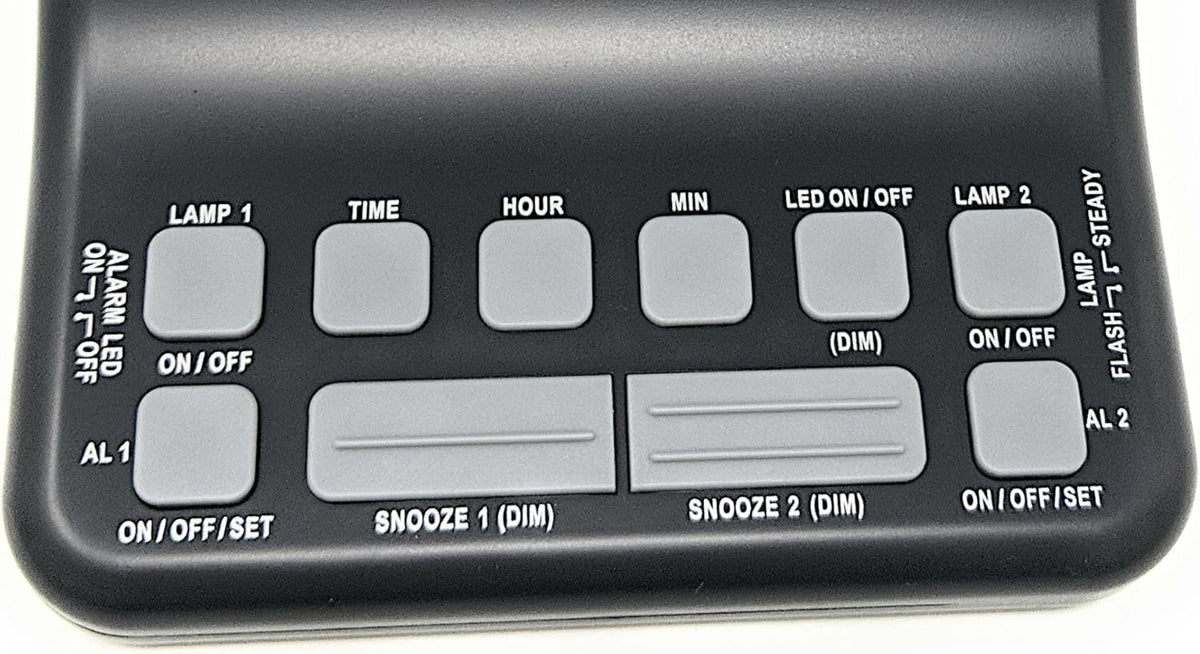 Futuristic 2 Silent Alarm Clock with Bright Flashing LED Lights for Deaf, Hard of Hearing, Heavy Sleepers | Dual Alarms, Built-in USB Chargers | Wake Up Gently