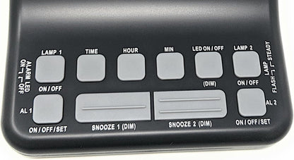 Futuristic 2 Silent Alarm Clock with Bright Flashing LED Lights for Deaf, Hard of Hearing, Heavy Sleepers | Dual Alarms, Built-in USB Chargers | Wake Up Gently