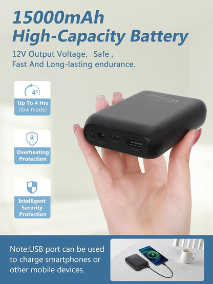 Portable Cordless Heating Pad with Battery,Weighted Rechargeable Heat Pad