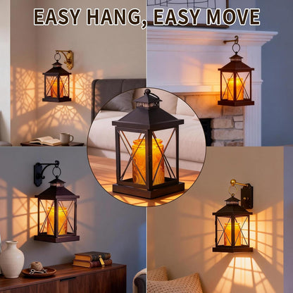 2026 New Candle Warmer Lamp with Timer,Compatible with 3 Wick Candles Jars,Vintage Candle Warmer Lantern Lamp,Dimmable Farmhouse Candle Lamp Warmer,Fully Enclosed and Hanging Up Designed